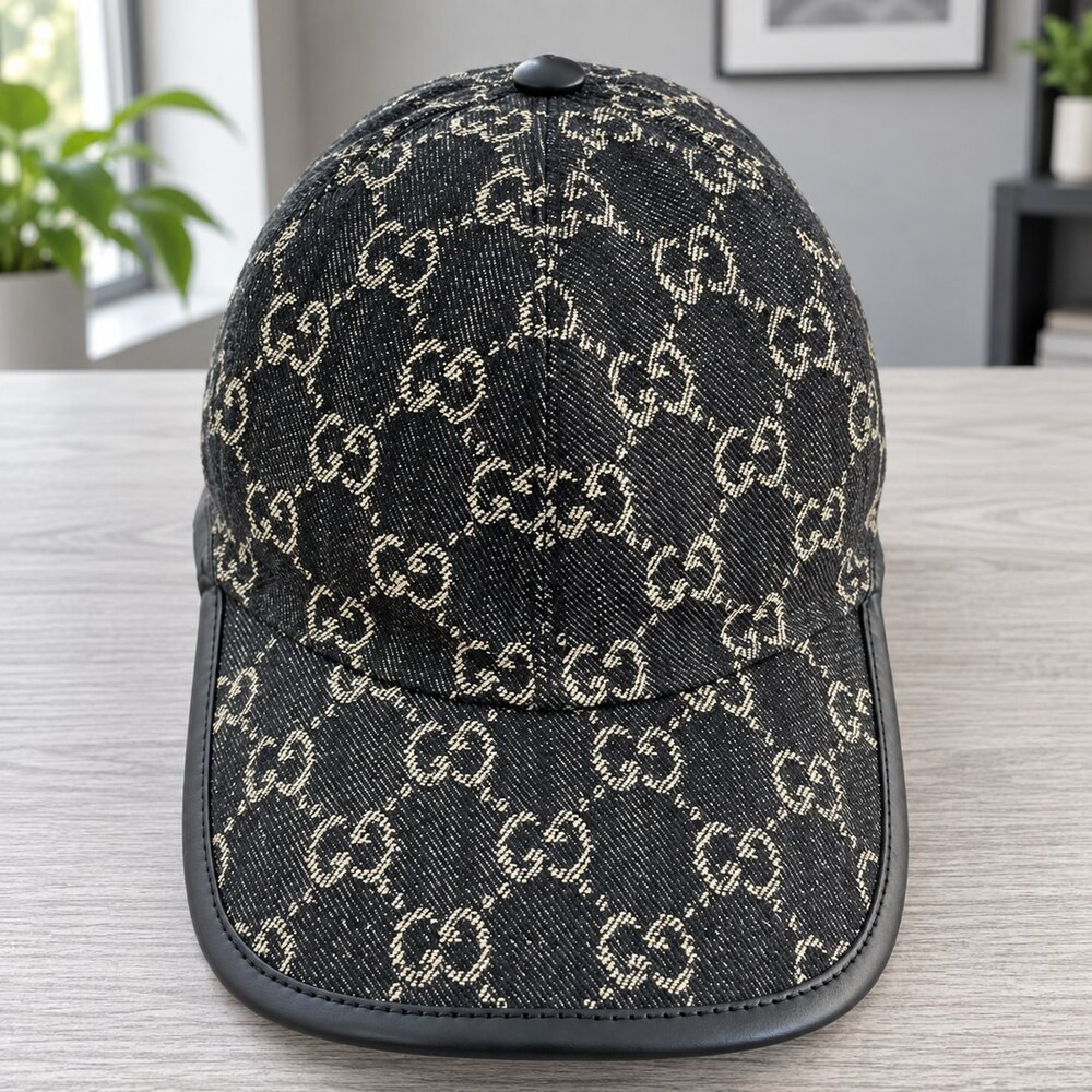 Gucci Black GG Monogram Baseball Cap